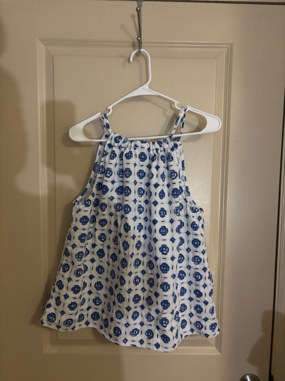 Wonderly Blue and White Floral Halter Blouse